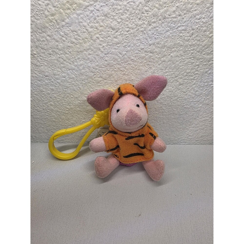 2000 McDonalds Happy Meal Piglet Plush Keychain, Winnie the Pooh Piglet Toy